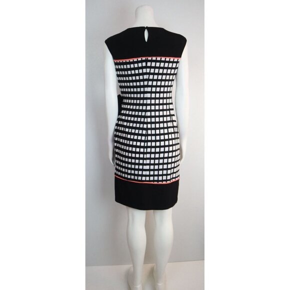WOMEN'S BLACK & WHITE PRINT STRETCH KNIT DRESS - R&K ORIGINALS - SIZE S - Picture 6 of 7